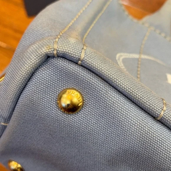 *SOLD*PRADA Canapa Small Tote With Original Cards of Authencity and Dust Bag. - Picture 8 of 14